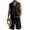 Black., variant on HBGVBA Mens Shorts Set Sleeveless Button Collared Shirt Tank Top Elastic Waist Casual Outfit Set