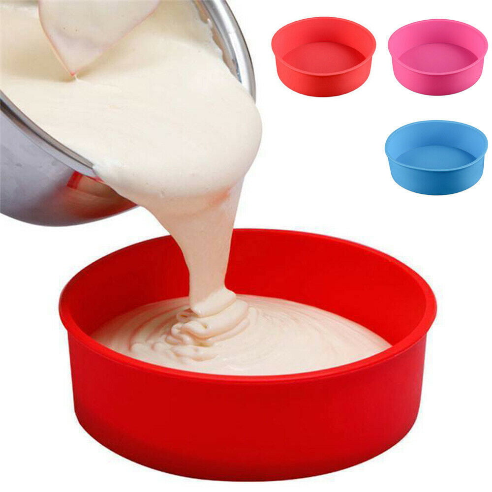 4" Silicone Round Bread Mold Cake Pan Muffin Mould Bakeware Baking Tray Tool .N 