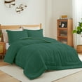 thumbnail image 2 of Peace Nest Hotel Collection Satin Silky All Season Down Alternative Comforter for a Restful Night's Sleep, Green, Twin, 2 of 6