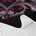 thumbnail image 5 of Homewish Gothic Sugar Skull Twin Quilt Set,Pink Red Damask Flowers Twin Coverlet Set,Halloween Duvet,2pcs, 5 of 7