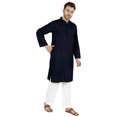 thumbnail image 2 of Atasi Indian Mens 2 Piece Kurta Pajama Set Henley NeckÂ&nbsp;Casual Long Kurta, 2 of 7