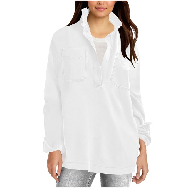 Chandail-Over Automne Hiver pour Femmes, Blouses, Coupe Décontractée, Manches Longues, Col Montant, Tenues de Printemps 2025