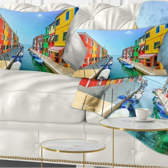 Designart 12" x 20" Red Polyester Throw Pillow