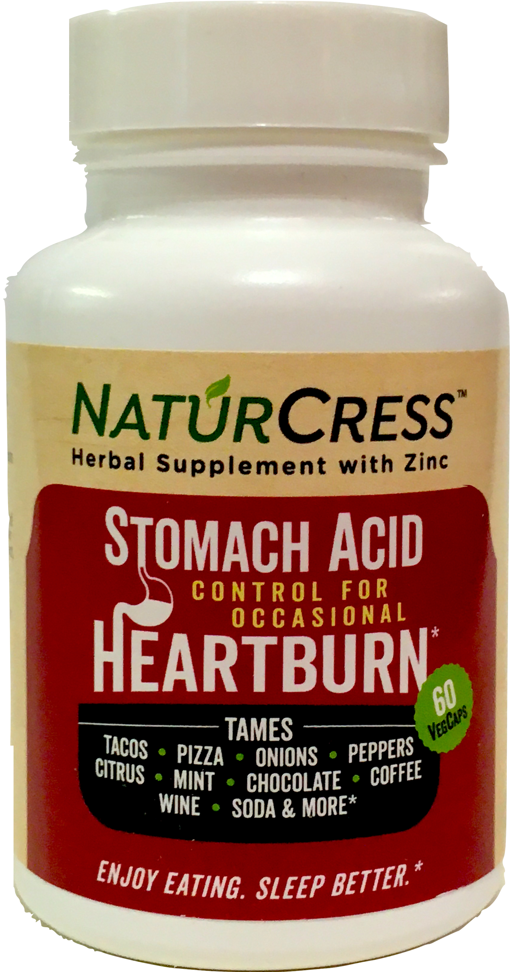 NaturCress Herbal Heartburn Relief Works 2Ways Fast Natural