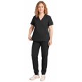 thumbnail image 1 of Set de exfoliación médica Sumincarly para pantalones deportivos con cuello en V, color negro, 1 of 6