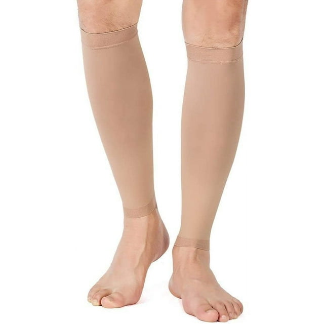 Calf Compression Sleeve for Men & Women, 1 Pair, Footless Compression Socks 20-30mmHg for Leg Support, Shin Splint Short