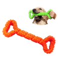 thumbnail image 3 of Juguetes para masticar perros Cepillo de Juguetes para limpiar los , Masticadores agresivos Juguete para masticar duradero Cepillo para - Naranja Yinane goma masticar hueso tirar jugar, 3 of 7
