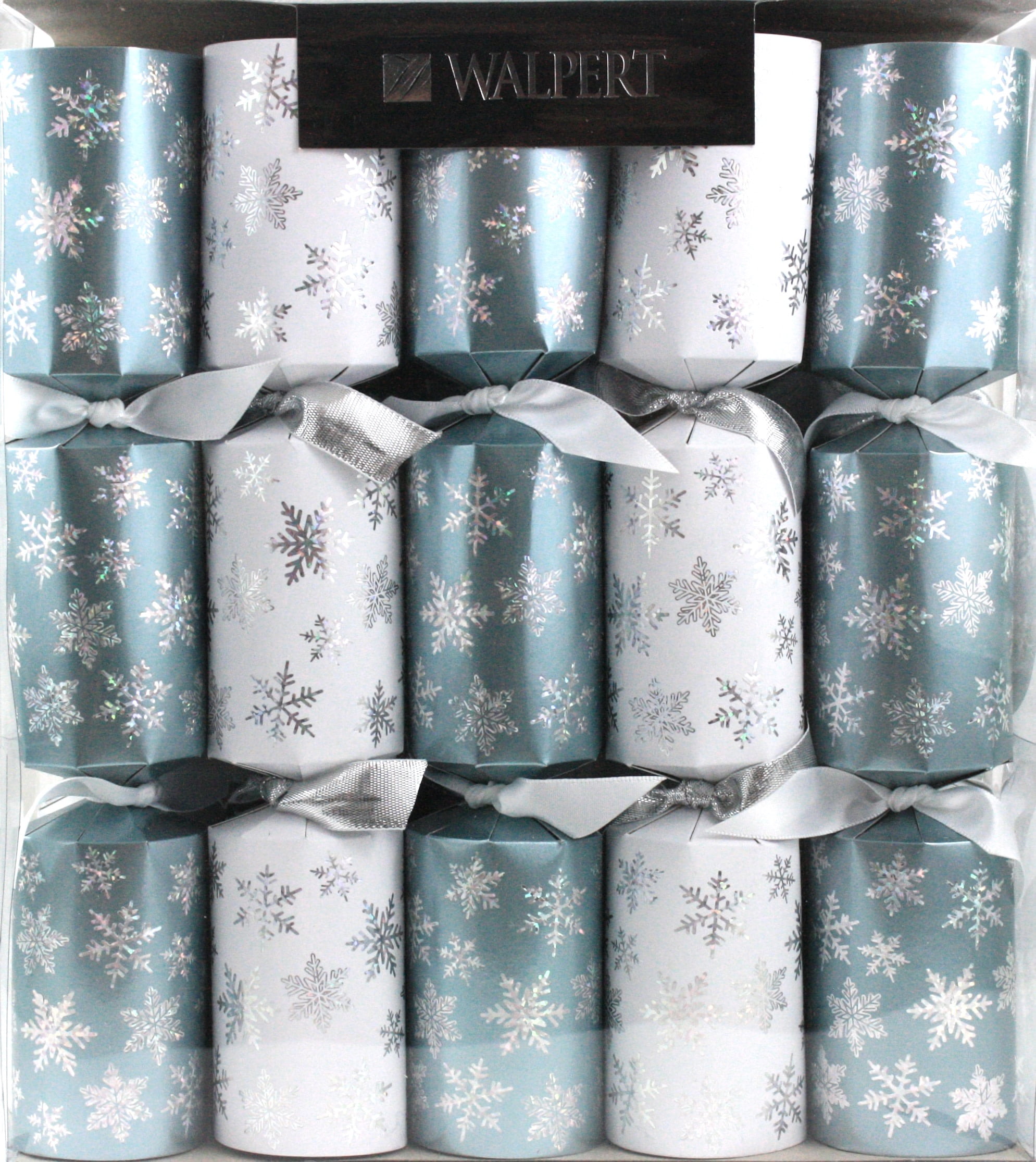 Blue and White Snowflake Crackers