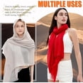 thumbnail image 4 of Women Summer Scarfs Large Long Lightweight Linen Beach Gauze Shawl Wrap 71”×31”-2PACK, 4 of 6