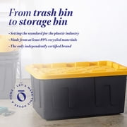 Open Box Durabilt Heavy Duty 27 Gal Plastic Organizer Storage Bin Tote (2 Pack)