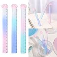 thumbnail image 2 of 2Pcs Paw Ruler Transparent Plastic Straight Ruler Measuring Range 0-15cm for Scrapbooking Drafting Drawing, 2 of 9