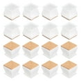thumbnail image 1 of Protectores de patas de silla, paquete de 16, tapas de patas de silla cuadradas de silicona y fieltro de 28mm(1.1") (Blanco), 1 of 7