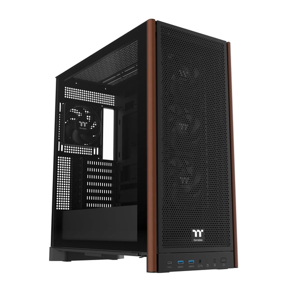 Caja PC Thermaltake S370 WS E-ATX negro con ribete de madera