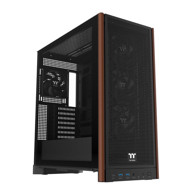 Caja PC Thermaltake S370 WS E-ATX negro con ribete de madera