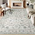 thumbnail image 2 of Lahome Decor Floral Area Rug 8x10, Machine Washable Rugs for Living Room, Non Slip Rug with Vintage Printed, Low Pile Carpet for Bedroom Dining Room Home Office, Grey-Beige, 2 of 9