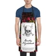 thumbnail image 2 of XMXT 1 Pcs Waterproof Kitchen Cooking Apron, Retro Skull Sticker Print Adjustable Aprons for Women Men with Pockets, 2 of 9