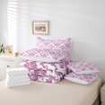 thumbnail image 6 of Feelyou Purple Tribal Damask Bedding Comforter Set 7pcs, Boho Floral Queen Bedding Sets, 6 of 8
