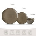 thumbnail image 3 of Famiware Stoneware Dinnerware Sets, 12 Piece Plates and Bowls, Dishes Set for 4, Dark Olive, 3 of 8