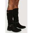 thumbnail image 2 of Women's Buckle Strap Detail Elastic Back Almond Toe Boots, 2 of 3