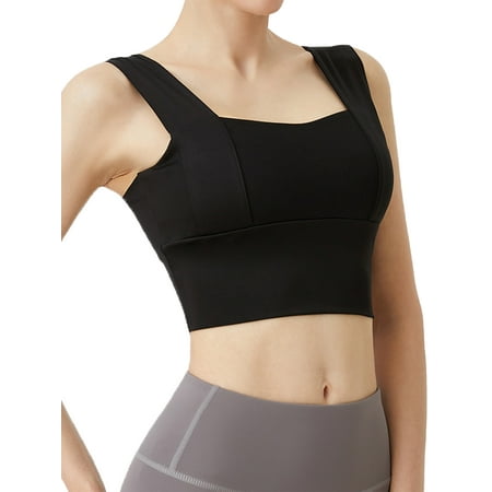 

Bomotoo Ladies Casual Sports Bra High Impact Support Basic Yoga Bras Workout Slim Solid Color Crop Top