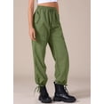 thumbnail image 3 of DARING DIVA Women's Cargo Pants with Pockets Casual Trousers Large Green, 3 of 6