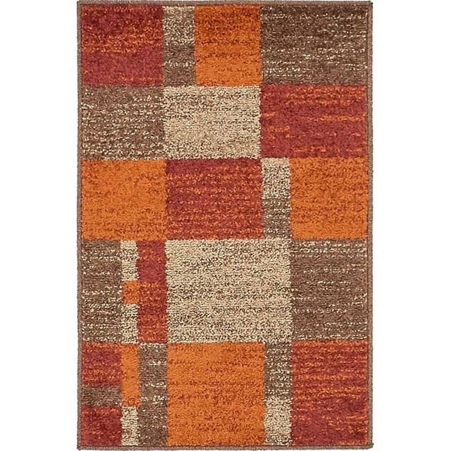 Unique Loom Tapis de Couleur d'Automne 2' x 3' Rectangulaire Multi/marron Foncé