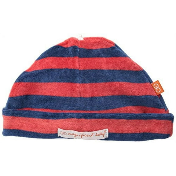 Magnificent Baby Baby Boys' Infant Velour Hat, Red/Navy, 9 Months