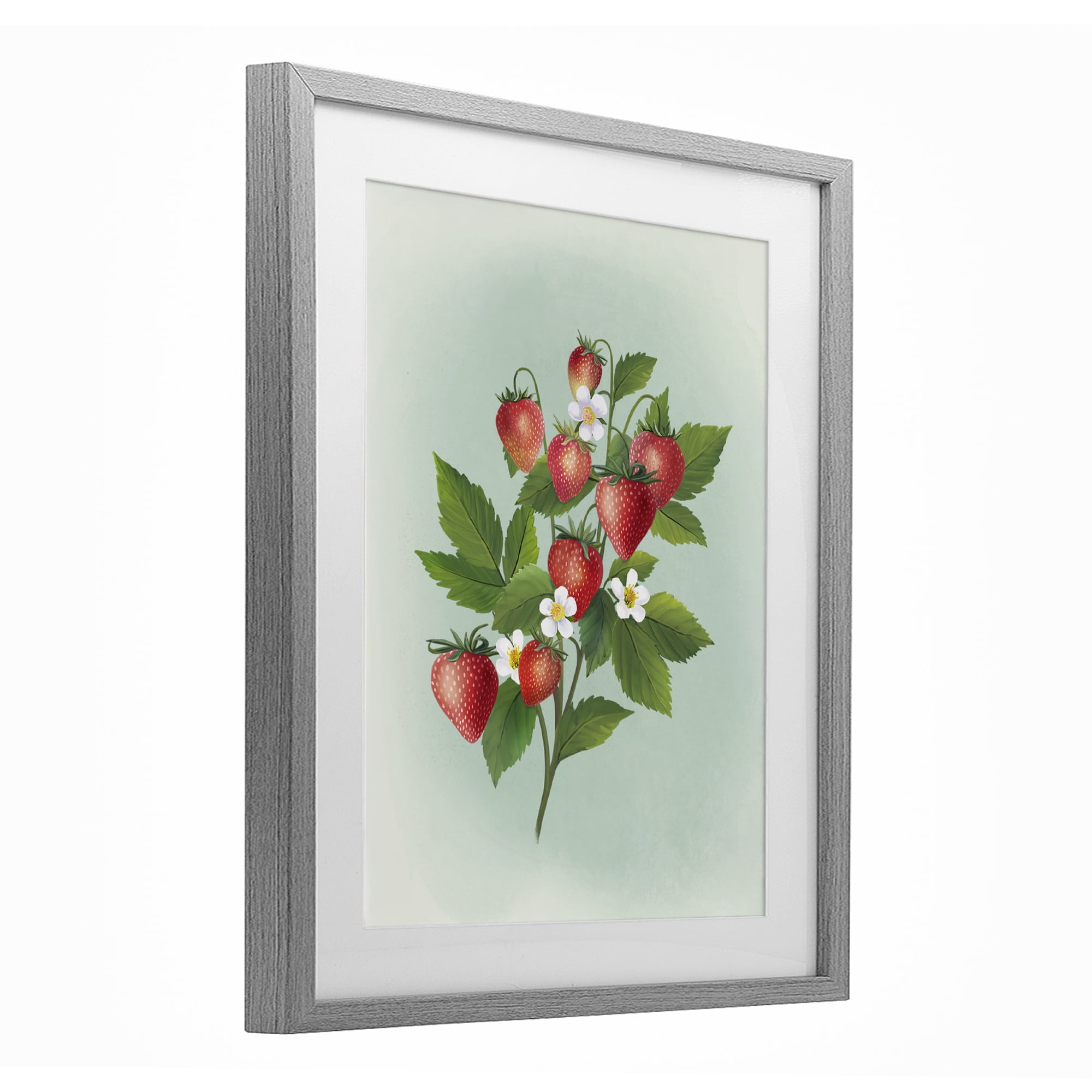Stupell Industries Vintage Strawberry Bundle Gray Framed Print Under Glass, design by Diane Neukirch