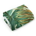 thumbnail image 4 of ZFLMY Tropical Plant Green Leaves Gold Foiling Kitchen Towels Save 100% Polyester Soft Bath Towel Absorbent Hand Towels for Kitchens Bathrooms Showers 29.5x13.8 Inches 29.5x13.8in, 4 of 6
