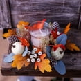 thumbnail image 4 of DefiDgd Faux Pumpkin Maple Leaf Candle Ring Wreath,Fall Decorative Floral Candle Holder Ring for Thanksgiving Halloween Dining Table Centerpiece Mantel Farmhouse Home Party Decor(E), 4 of 8