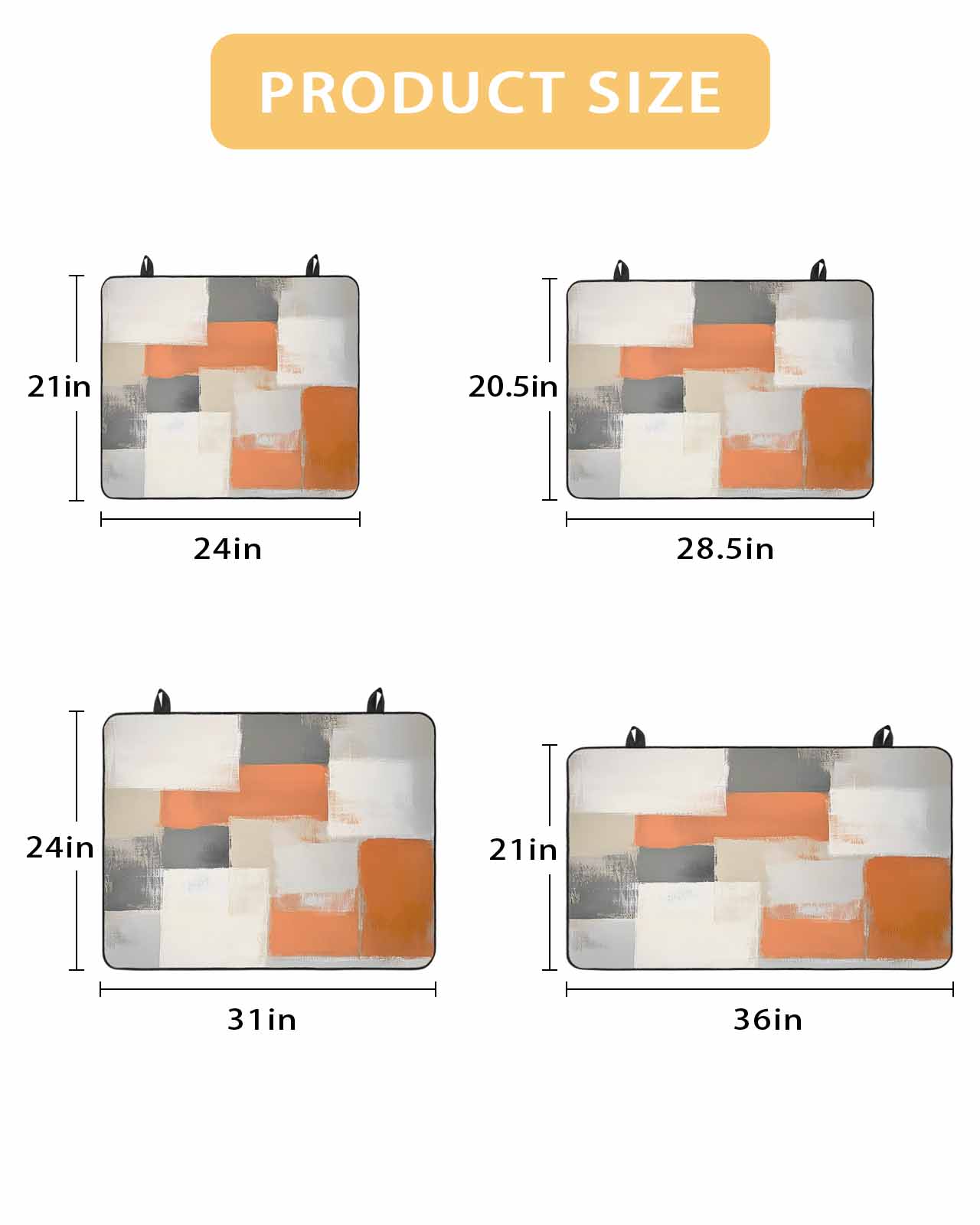 nqOlkjepod Large Induction Cooktop Protector Mat 24"x21", Orange Beige Geometric Stove Top Covers for Electric Stove, Abstract Grey Oil Painting Stove Burner Cover Mats, Glass Top Stove Cover