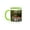 Green/White, variant on 3drose, Chipping Sparrow Perched on Icy Branch, Hill Country, Texas, 11oz Mug