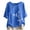 #0457-Blue, variant on Women Casual Round Neck Side Button Bamboo Print Short Sleeve Linen Blouse Tops Blue M Gift