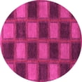 thumbnail image 1 of Ahgly Company Indoor Round Checkered Pink Modern Area Rugs, 6' Round, 1 of 4