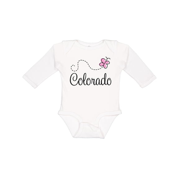 Inktastic Butterfly Colorado Girls Long Sleeve Baby Bodysuit