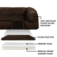 thumbnail image 3 of Furhaven Cama de espuma viscoelástica para perros grandes/medianos con refuerzos extraíbles y funda lavable, para perros de hasta 55 libras - Sofá de felpa y gamuza - Espresso, grande, 3 of 5