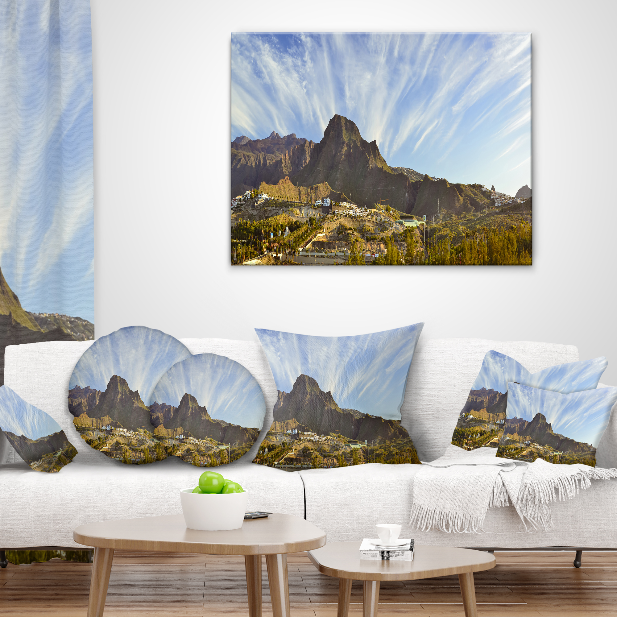 Designart Sunrise over EI Teide National Park - Landscape Printed Throw Pillow - 18x18