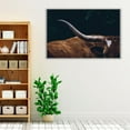 thumbnail image 3 of Texas Longhorn Cow Close Up - Wrapped Canvas Print Wall Art | 36" W x 24" H, 3 of 4