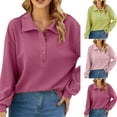 thumbnail image 1 of NJDVHB Hauts d'Hiver pour Femmes, Chandail en Molleton pour Femmes, Blouses Habillées pour Femmes, Hauts Réguliers à Manches Longues et Col Rabattu pour Dames, Vert, TG, 1 of 4