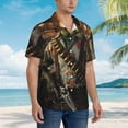 thumbnail image 4 of Haiem Cowboy Iguana Floral Shirt Printed Hawaiian Shirt for Men - Men’s Casual Beach Summer Shirts - Stretch Fabric with Modern Fit-XX-Large, 4 of 7