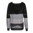 thumbnail image 4 of Women Casual Sweater Rib Knitted Long Sleeve Loose Fitting Pullover Hooded Drawstring Sweater, 4 of 6
