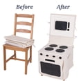 thumbnail image 3 of PopOhVer Pretend Play Kitchen Stove Play Set - Innovative Canvas Design Chair Cover, 3 of 7
