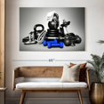 thumbnail image 3 of Elephant Stock Bodybuilding Equipment Wall Art - Horizontal Canvas Wall Art - Living Room Wall Decor - Sports Canvas - Gray And White Decor - 51" x 34", 3 of 8