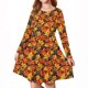 thumbnail image 5 of Odeerbi Niñas Gradient Striped A-Line Vestido de Manga Larga Skater Vestido Retro Vintage Stretchy Escuela Recital Twirly Vestido, 5 of 5