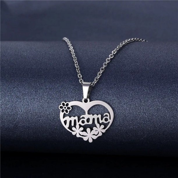 Collar con colgante de letras de acero inoxidable para mujer, regalos de amor para madres, joyería para mamá, accesorios de envío directo, Bisutería