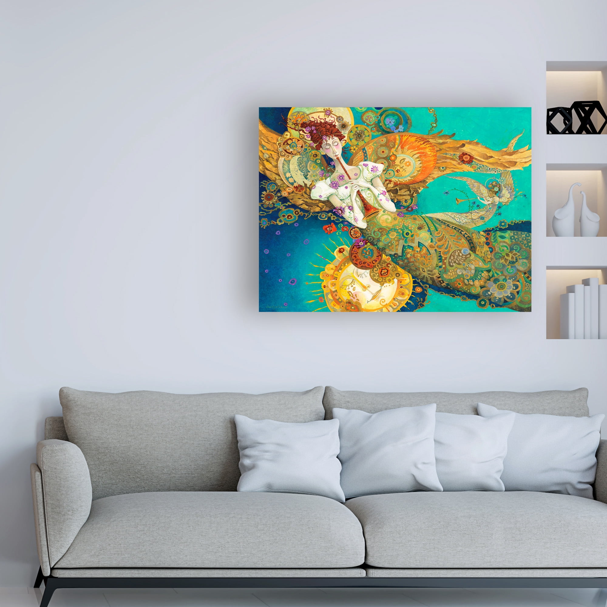 Trademark Fine Art 'Rejoice Angel And Trumpet' Canvas Art by David Galchutt