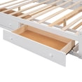 thumbnail image 4 of MODERNLUXE Queen Size Bed Frame with Trundle,Solid Wood Platform Bed with 10 Shelves,2 Storage Drawers,4 Cabinets,Charging Station and Bookcase Headboard,No Box Spring Needed/Noise Free,White, 4 of 7