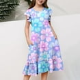 thumbnail image 4 of Girls' Dresses Summer Double Layer Flutter Sleeve Flowy A Line Gradient Clothes, 4 of 7