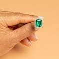 thumbnail image 5 of PEORA 6 Carats Created Colombian Emerald Lab Grown Diamond Ring in 14K Yellow Gold, Emerald Cut, Size 6.5, 5 of 5