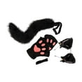 thumbnail image 3 of yingyy Cat Ear and Tail Set Cute for Stage Performance Prom Animals Themed Parties black black, 3 of 5